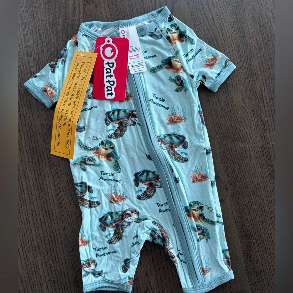 BRAND NEW Bamboo Turtle Print Baby Romper